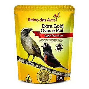 Ração Extra Gold Ovos E Mel 500g Para Trinca-Ferro, Azulão, Coleira, Canários - Reino Das Aves
