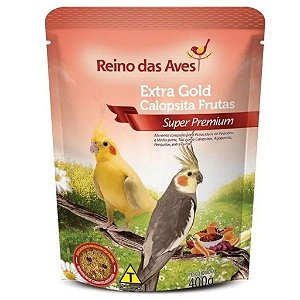 Ração Extra Gold Calopsita Frutas 400g - Reino das Aves