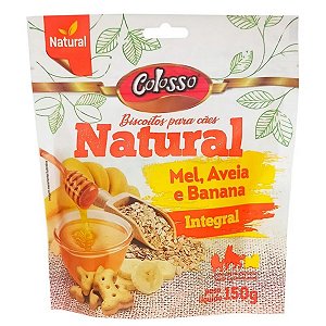Biscoito Colosso Natural Mel Aveia e Banana 150g - Petisco Para Cães