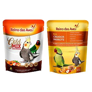 Calopsita Gold Mix de Sementes + Farinhada R.A Criador Parrots - Reino das Aves