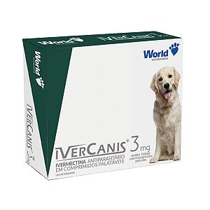 Antiparasitário IverCanis World 3mg para Cães 4 Comprimidos