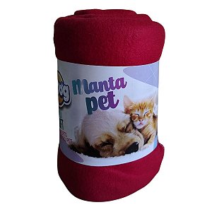 Manta Cobertor Pet Soft Vermelho Para Cães e Gatos 80x120cm
