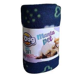 Manta Cobertor Pet Soft Azul Marinho Para Cães e Gatos 80x120cm