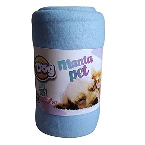 Manta Cobertor Pet Soft Azul Claro Para Cães e Gatos 80x120cm