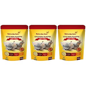 3 Gold Papa Papinha Para Filhotes 400g - Reino Das Aves