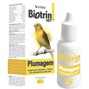 Suplemento Vitamínico Para Aves Biotrin Vet Plumagem 20ml