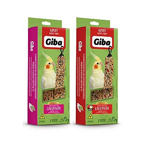 2 Caixas Com Bastão de Sementes Giba Prefere Tradicional e Maçã Para Calopsitas Agapornis Periquitos