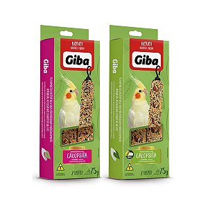 2 Caixas Com Bastão de Sementes Giba Prefere Maçã e Pera Para Calopsitas Agapornis Periquitos