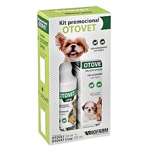 Kit Otovet Biofarm Tratamento Completo Otite Cães e Gatos