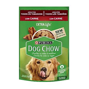 Ração Úmida Dog Chow Cães Adultos Carne 100g
