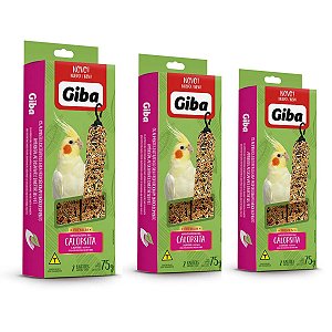 3 Caixas Com Bastão de Sementes Tradicional Giba Prefere Calopsitas Agapornis Periquitos