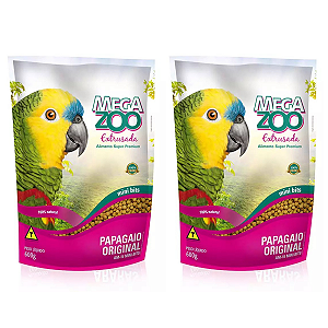 2 Ração Extrusada Megazoo para Papagaio Mini Bits Am16 600g
