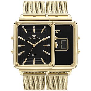 Relógio Technos Feminino Curvas Dourado