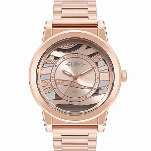 Relógio Euro Feminino Glitz Rosê