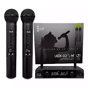 Microfone Dylan UDX-02 Multi Dinâmico Cardioide Sem Fio