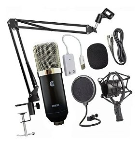 Kit Interface + Microfone Condensador LEXSEN Studio Caster - Sonkey