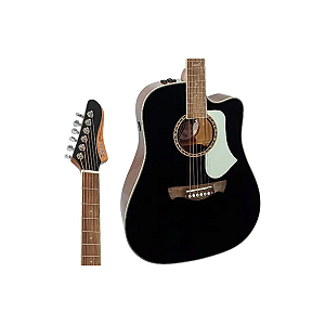 Violão Tagima Swell Eletroacustico Dreadnought Cutaway Aço BK Folk