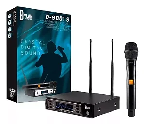 Microfone Dylan D-9001S Sem Fio Profissional Uhf 100 Canais