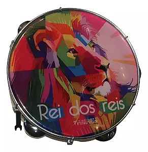 Pandeiro Spanking 10" ABS Vermelho Pele Sintética Rei dos Reis