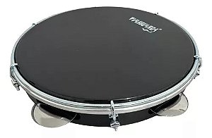 Pandeiro Spanking Abs Preto 10" Polegadas Pele Preta Vanguarda