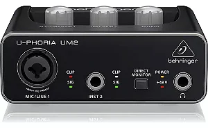 Interface De Áudio Behringer UM2 U-Phoria USB