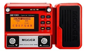 Pedaleira Guitarra Mooer GE100 Multi Efeitos Vermelha Special Edition