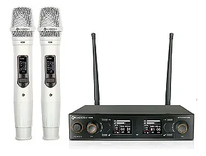 Microfone Kadosh K502m Sem Fio Duplo Branco Profissional