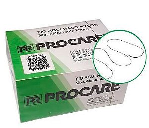 FIO AGULHADO NYLON 2/0 30MM PROCARE