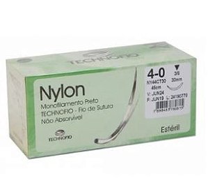 FIO AGULHADO NYLON 4/0 TECNOFIO 24UN