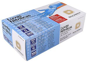 LUVA NITRILICA AZUL SEM TALCO G DESCARPACK