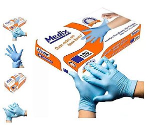 LUVA NITRILICA SEM PO AZUL MEDIX G