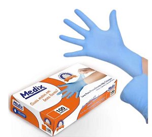 LUVA NITRILICA SEM PO AZUL MEDIX M