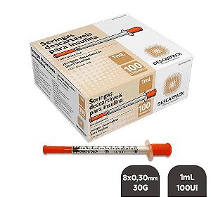 SERINGA DE INSULINA 1ML C/AG (8X0,30MM) 30G WILTEX