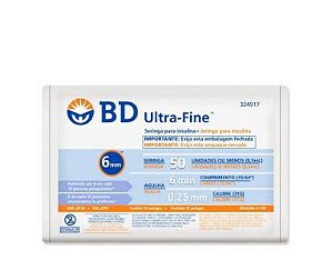 SERINGA INSULINA ULTRAFINE 50UI (6MMX0,25MM)31G BD 10 UND
