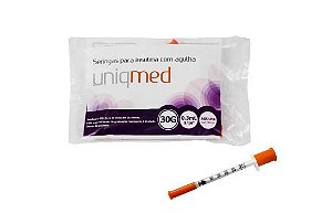 SERINGA P/INSULINA 0,5ML (5x0,23MM) 32G UNIQMED