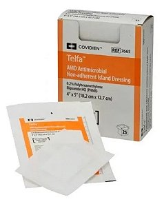 COMPRESSA NAO ADERENTE 7,6X11,4CM TELFA AMD 0,2% ANTIMICROBIANA COVIDIEN