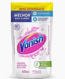 Tira Manchas Vanish Líquido Crystal White para Roupas Brancas Refil 500ml