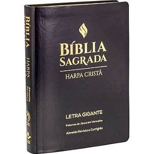 BIBLIA HARPA GIGANTE LUXO LETRA GIGANTE PRETA PJV  -