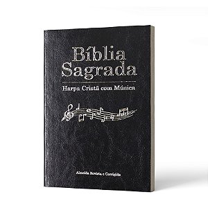 BIBLIA SAGRADA HARPA COM MUSICA CP LUXO PRETA -