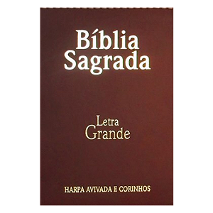 BIBLIA LETRA GRANDE ARC CAPA PU ZIPER COM HARPA BORDO