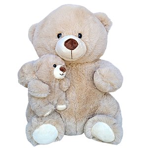 Urso de Pelúcia Com Filhote Ursinho 36 cm - Fizzy