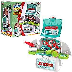 Kit Médico Infantil Na Mochila C/ 17 Acessórios Maleta Toyng