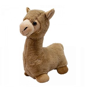 Lhama de Pelúcia Realista 32 cm Fofy Toys Marrom