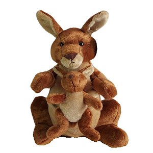 Canguru Com Filhote De Pelúcia 35 Cm - Fizzy