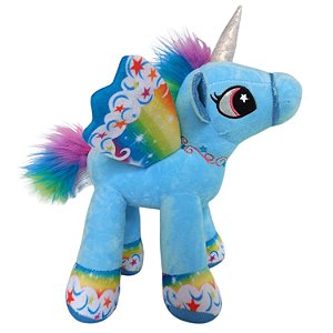 Unicórnio De Pelúcia Em Pé Com Asas Azul Tiffany C Colorido