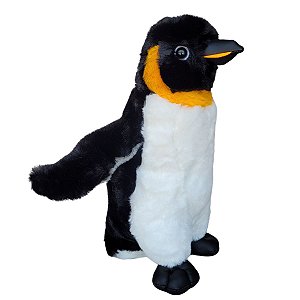 Pinguim Rei de Pelúcia Realista 35cm Plush Macio Luxo