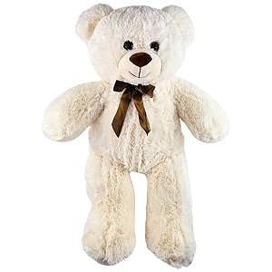 Urso De Pelúcia Grande Com Laço Teddy 60cm Presente Crianças