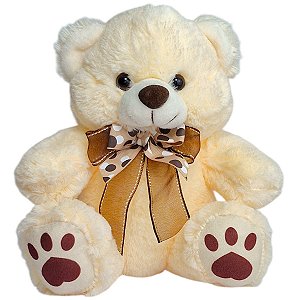 Urso Teddy de Pelúcia Com Laço 20cm Ursinho Fofo Bebê Nicho