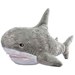 Tubarão de Pelúcia Grande Shark Realista Macio Decoração Mar