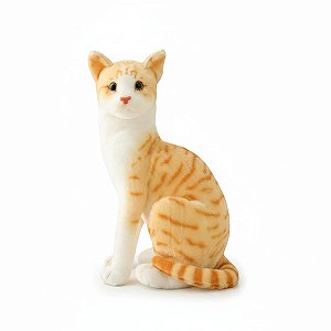 Pelúcia Gato Tigrado Laranja 30cm Gatinho Amarelo Realista